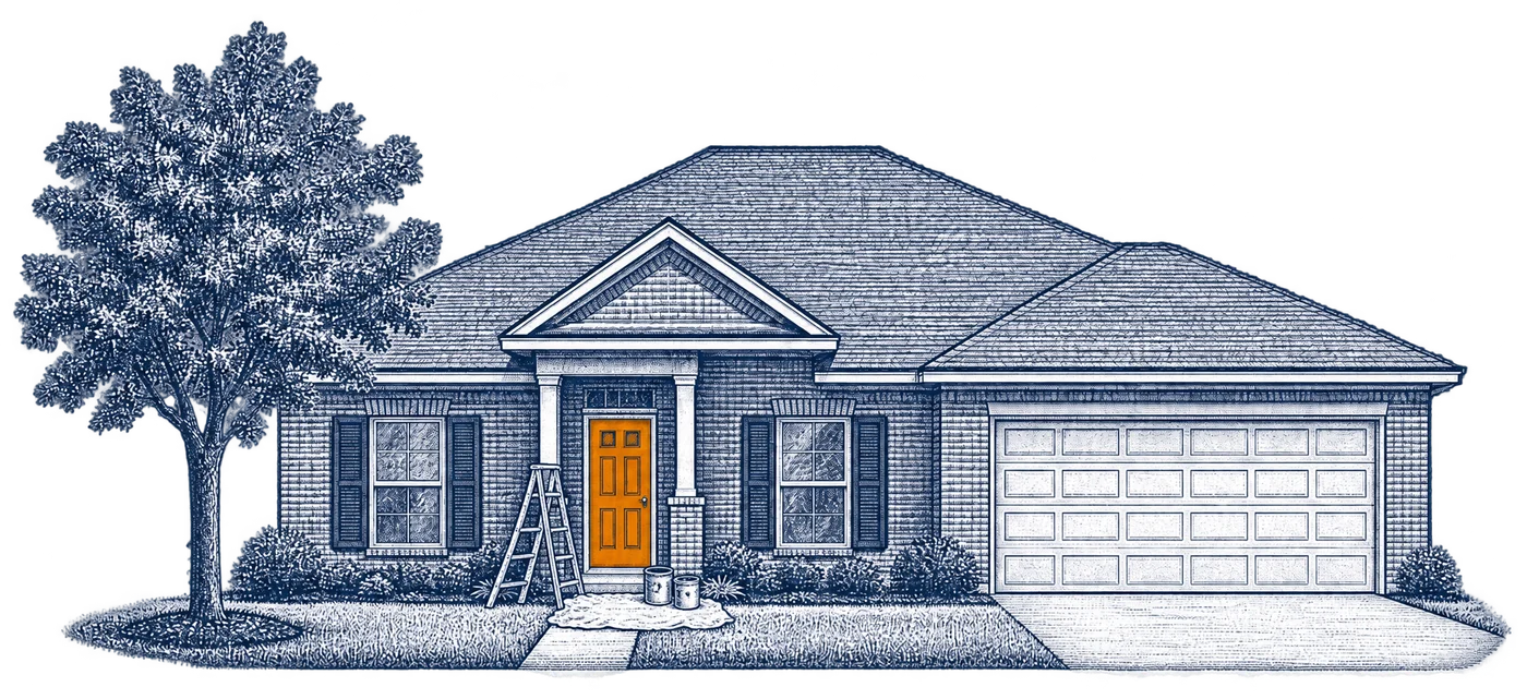Illustration of the same house at this stage