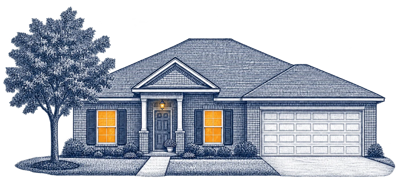 Illustration of the same house at this stage